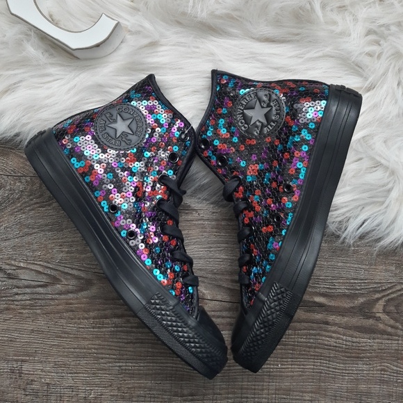 NEW Converse Chuck Taylor All-Star Sequin Hi-Top - Picture 3 of 5